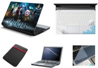 Namo Art Namo Art 5in1 Laptop Accessories Combo of Laptop Skins with Palmrest Skin, Sleeve, Screen Guard and Key Protector for All Laptop - Notebook HQ1088 The Avengers Team Combo Set(Multicolor)   Laptop Accessories  (Namo Art)