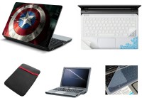 Namo Art Namo Art 5in1 Laptop Accessories Combo of Laptop Skins with Palmrest Skin, Sleeve, Screen Guard and Key Protector for All Laptop - Notebook HQ1082 shield of captain america Combo Set(Multicolor)   Laptop Accessories  (Namo Art)