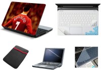 Namo Art Namo Art 5in1 Laptop Accessories Combo of Laptop Skins with Palmrest Skin, Sleeve, Screen Guard and Key Protector for All Laptop - Notebook HQ1047 CRISTIANO RONALDO Red Tshrt Combo Set(Multicolor)   Laptop Accessories  (Namo Art)
