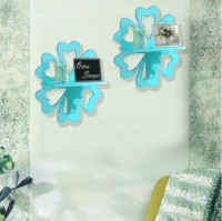 View Onlineshoppee Hermosa Set Of 2 MDF Wall Shelf(Number of Shelves - 2, Blue) Furniture (Onlineshoppee)