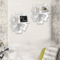 Onlineshoppee Hermosa Set of 2 MDF Wall Shelf(Number of Shelves - 2, White)   Furniture  (Onlineshoppee)