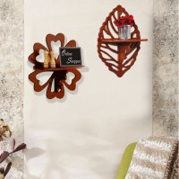 View Onlineshoppee Hermosa Set Of 2 MDF Wall Shelf(Number of Shelves - 2, Brown) Furniture (Onlineshoppee)