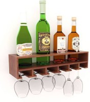 Onlineshoppee 4 Bottle Rack Wooden Wall Shelf(Number of Shelves - 1, Brown)   Furniture  (Onlineshoppee)
