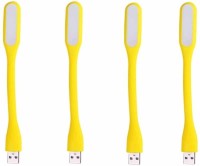 Billionbag 360 Degree Flexible & Bendable 4 pcs Silicone USB Lamp For Study , Writing, Reading, Working , Smartphone, Powerbank, Keyboard, Desktop Led Light(Yellow)   Laptop Accessories  (BillionBAG)