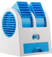 View Cierie Mini Small Fan Cooling Portable Desktop Dual Exz-25 USB Fan(Blue) Laptop Accessories Price Online(Cierie)