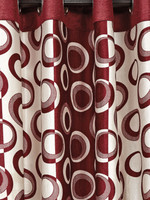 Cortina Polyester Maroon Floral Eyelet Long Door Curtain(270 cm in Height, Single Curtain) RS.732.00