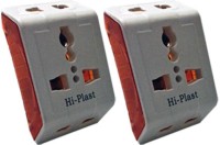 View Hi-Plast 3 Pin Universal Multiplug Socket Connector -2pcs Worldwide Adaptor(White) Laptop Accessories Price Online(Hi-Plast)