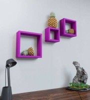 View Wooden Art & Toys na MDF Wall Shelf(Number of Shelves - 3, Purple) Furniture (Wooden Art & Toys)