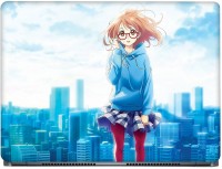 CRAZYINK Anime Glass Girl Blue Vinyl Laptop Decal 14   Laptop Accessories  (CrazyInk)
