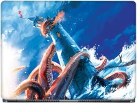 CRAZYINK Big Octopus Attack on Castle Vinyl Laptop Decal 17.3   Laptop Accessories  (CrazyInk)