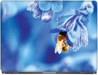 CRAZYINK Bee on Blue Flower Vinyl Laptop Decal 14   Laptop Accessories  (CrazyInk)