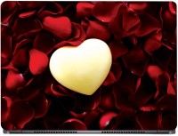 CRAZYINK Heart on Rose Petals Vinyl Laptop Decal 14   Laptop Accessories  (CrazyInk)