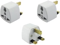 Axxel UK Universal Flat Pin 3 Pin Pack Of 2 Pcs Travel Power Plug Worldwide Adaptor(White)   Laptop Accessories  (Axxel)