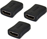 Techvik Pack Of 3 Female Extension Adapter 1080p Full Hd HDMI Connector(Black)   Laptop Accessories  (Techvik)