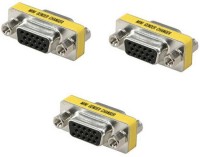 View De Techinn Pack Of 3 VGA Connector/Jointer Female To Female Media Streaming Device Laptop Accessory(Yellow, Silver) Laptop Accessories Price Online(De-TechInn)