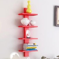 View Skwood Wooden Wall Shelf(Number of Shelves - 1, Red) Furniture