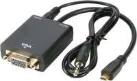 Smart Tech  TV-out Cable Micro HDMI TO VGA with Audio Cable Adapter for PC Desktops Laptops Tablet(Black, For Computer)