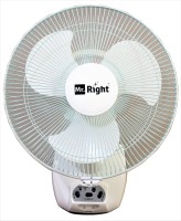 Mr. Right MR-2912 AC/DC 12 Oscillating Rechargeable Table Plus 3 Blade Wall Fan(White)