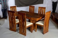 Ethnic india art Solid Wood 6 Seater Dining Set(Finish Color - Matte)   Furniture  (Ethnic india art)