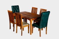 View Ethnic india art Solid Wood 6 Seater Dining Set(Finish Color - Matte) Furniture (Ethnic india art)