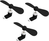 View De Techinn Pack of 3 Mini Micro V8 Android Portable Fan For Android Smart Phone , Powerbank Usb Fan USB Fan(Multicolor) Laptop Accessories Price Online(De-TechInn)