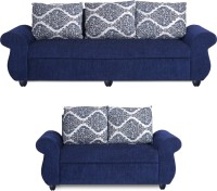 Bharat Lifestyle Alisa Fabric 3 + 2 Blue Sofa Set   Furniture  (Bharat Lifestyle)