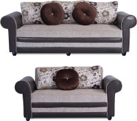 Bharat Lifestyle Alex Fabric 3 + 2 Cream Brown Sofa Set   Furniture  (Bharat Lifestyle)