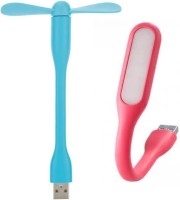 View Gadget Deals Portable and Flexible USB 2-blade USB Fan, Led Light(Multicolor) Laptop Accessories Price Online(Gadget Deals)
