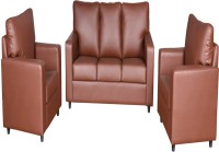 View Cloud9 Leatherette 3 + 1 + 1 Dark Brown Sofa Set Furniture (Cloud9)