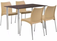 View @home by Nilkamal Napoli Metal 4 Seater Dining Set(Finish Color - Biscuit) Furniture (@home by Nilkamal)
