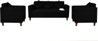 FabHomeDecor Lleana Fabric 3 + 1 + 1 Black Sofa Set   Furniture  (FabHomeDecor)