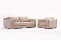 View HOF Basilo Leatherette 2 + 1 Beige Sofa Set Furniture