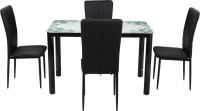 Woodness Metal 4 Seater Dining Set(Finish Color - Black)   Furniture  (Woodness)