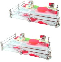 View RoyaL Indian Craft Set of 2 Hard Chrome Bracket Artistic Apple Printed 9 By 11 INCH Multipurpose Glass Wall Shelf(Number of Shelves - 2, Multicolor) Furniture (royaL indian craft)
