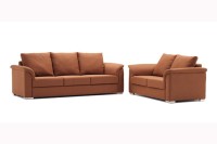 View HOF Lima Leatherette 3 + 2 Brown Sofa Set Furniture (HOF)