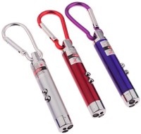 View PTCMart 3 In 1 Laser Pointer Led Flashlight Mini Torch Keychain - Pack Of 3(400 nm, Red) Laptop Accessories Price Online(PTCMart)