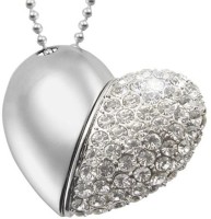 View Green Tree Silver Hart Shape Crystal loveheart 16 GB Pen Drive(Silver) Price Online(Green Tree)