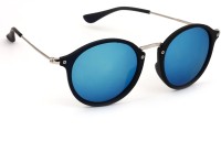 Eyeland Round Sunglasses(For Men & Women, Blue, Multicolor)