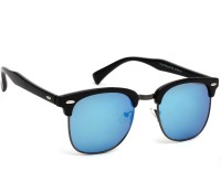 Eyeland Clubmaster Sunglasses(For Men & Women, Blue, Multicolor)