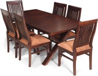 View Fischers Lifestyle Tivoli XL Solid Wood 6 Seater Dining Set(Finish Color - Walnut) Furniture (Fischers Lifestyle)