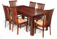 View Fischers Lifestyle Oxford XL Solid Wood 6 Seater Dining Set(Finish Color - Walnut) Furniture (Fischers Lifestyle)
