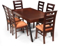 View Fischers Lifestyle Santorini XL Solid Wood 6 Seater Dining Set(Finish Color - Walnut) Furniture (Fischers Lifestyle)