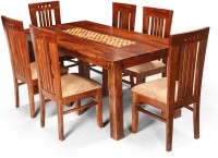 View Fischers Lifestyle Coorg XL Solid Wood 6 Seater Dining Set(Finish Color - Teak) Furniture (Fischers Lifestyle)