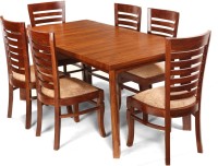 View Fischers Lifestyle Veinna Solid Wood 6 Seater Dining Set(Finish Color - Teak) Furniture (Fischers Lifestyle)