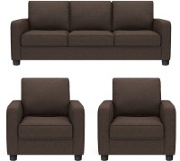 View GIOTEAK Fabric 3 + 1 + 1 BROWN Sofa Set Furniture
