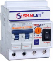 SKYLET ELCB+MCB Single Phase 2 pole ELCB + RCCB + ISI Marked MCB 32 A with high voltage protection, Overload Protection, Adjustable Leakage current 3 to 30 mA (Shock Guard) Modular MCB(2)