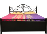 Diamond Interiors Metal Queen Bed With Storage(Finish Color -  Black)   Furniture  (Diamond Interiors)