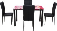 Woodness Metal 4 Seater Dining Set(Finish Color - Black)   Furniture  (Woodness)