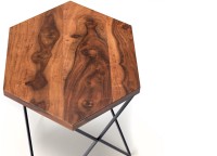 Urban Ladder Dyson Hex Solid Wood Side Table(Finish Color - Teak)   Furniture  (Urban Ladder)
