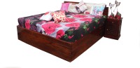 View Induscraft Solid Wood King Bed With Storage(Finish Color -  Brown) Furniture (Induscraft)
